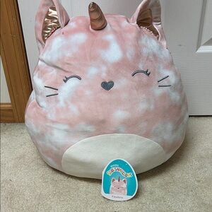 Squishmallows Fedora Pink Unicorn Cat Plush